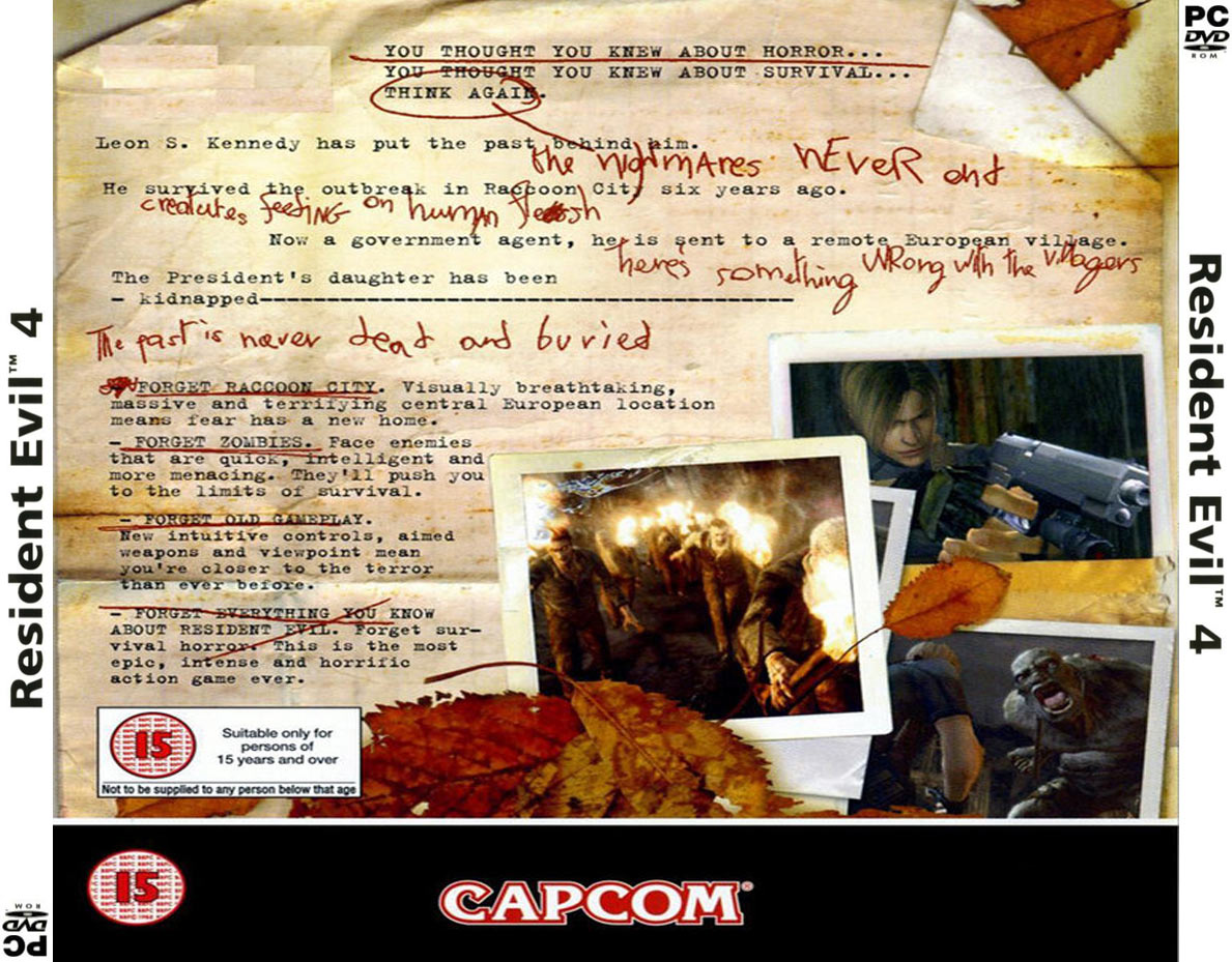 Resident Evil 4 - zadn CD obal 2