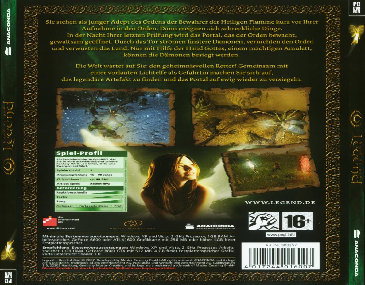 Legend: Hand of God - zadn CD obal