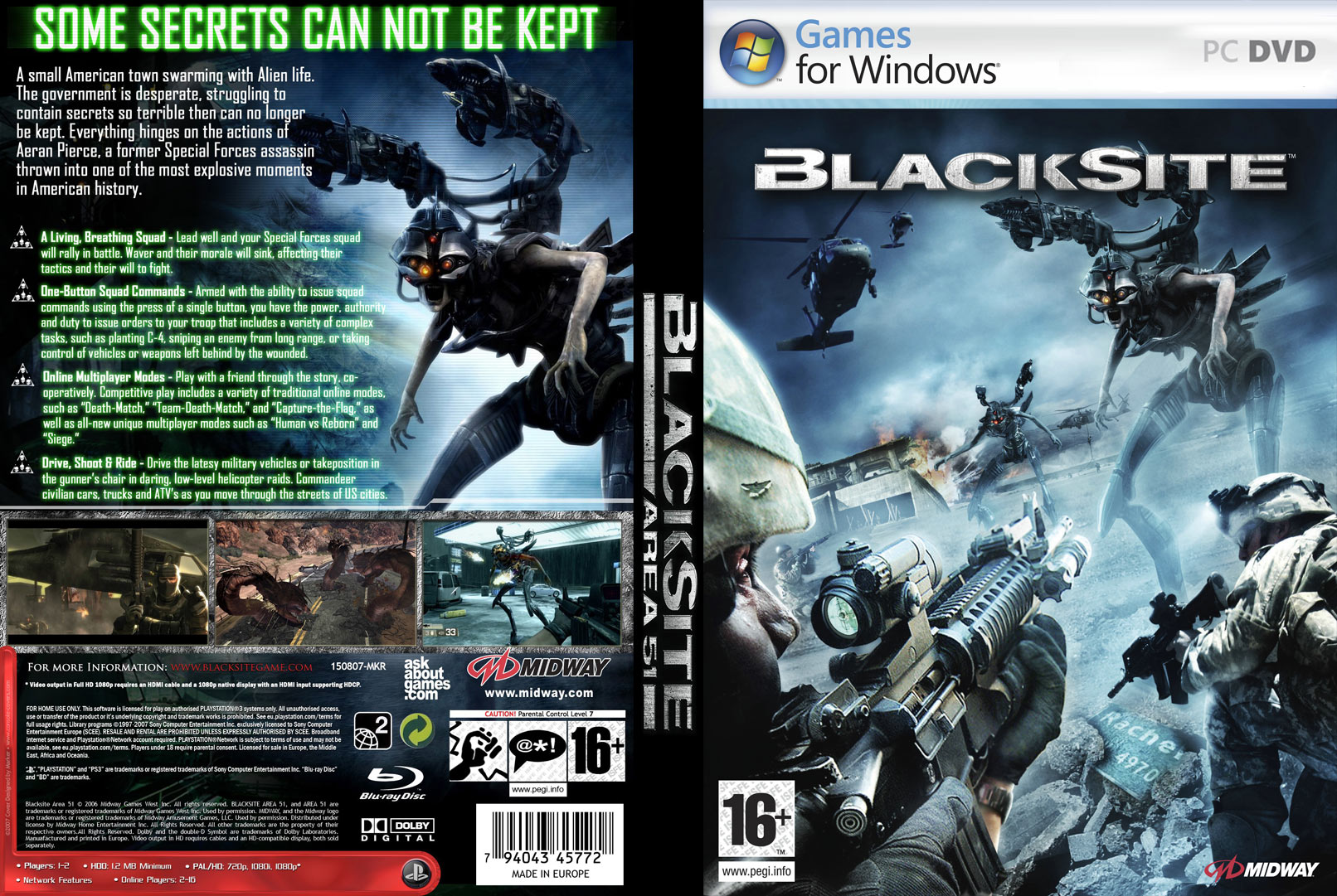 BlackSite: Area 51 - DVD obal
