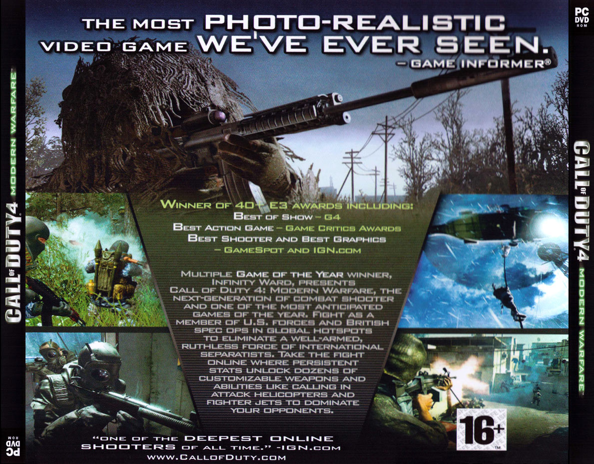 Call of Duty 4: Modern Warfare - zadn CD obal