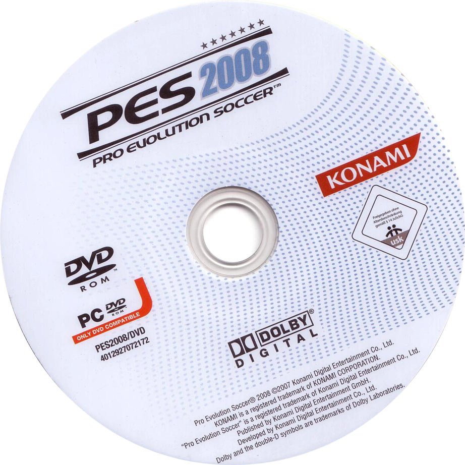 Pro Evolution Soccer 2008 - CD obal