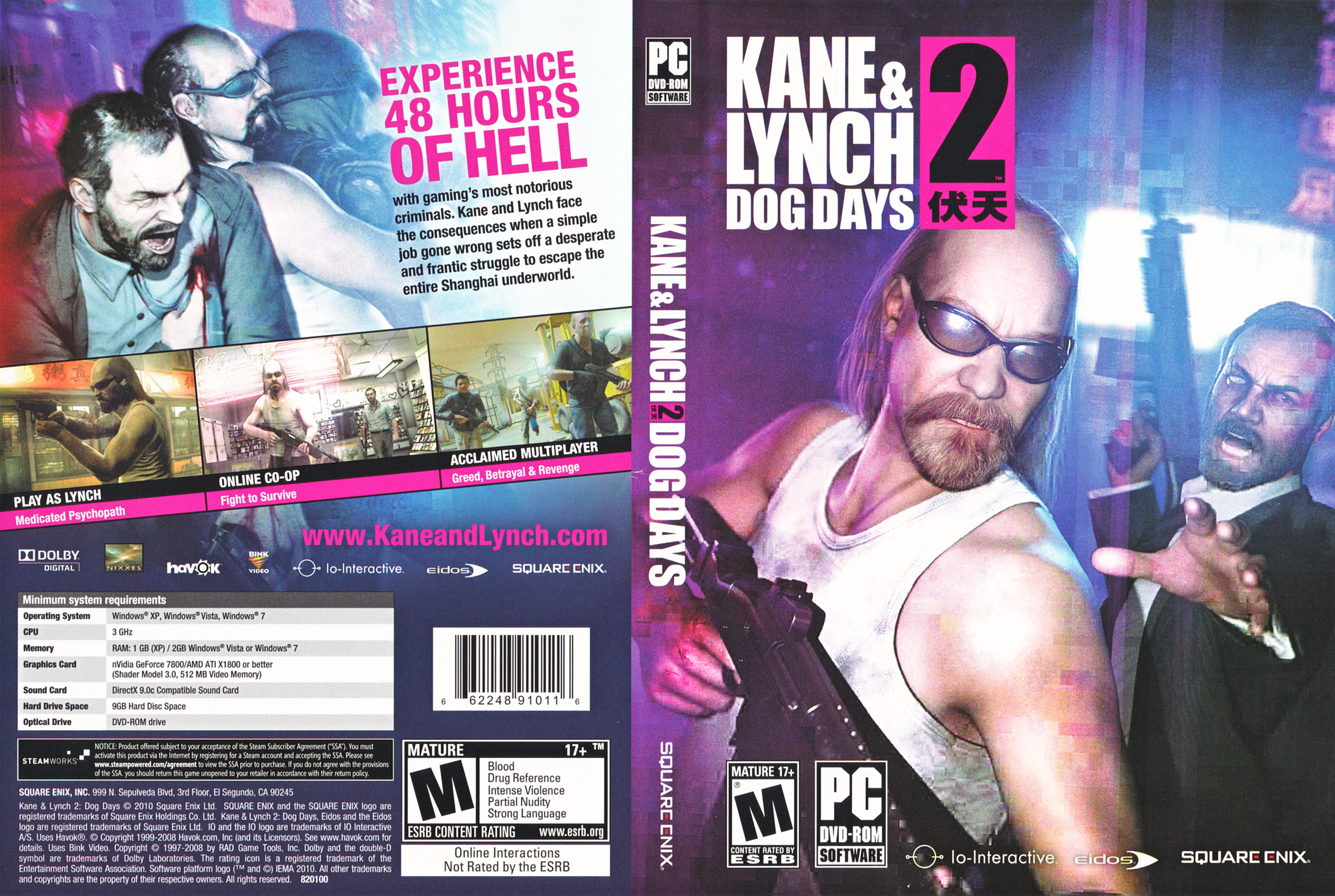 Kane & Lynch 2: Dog Days - DVD obal 3