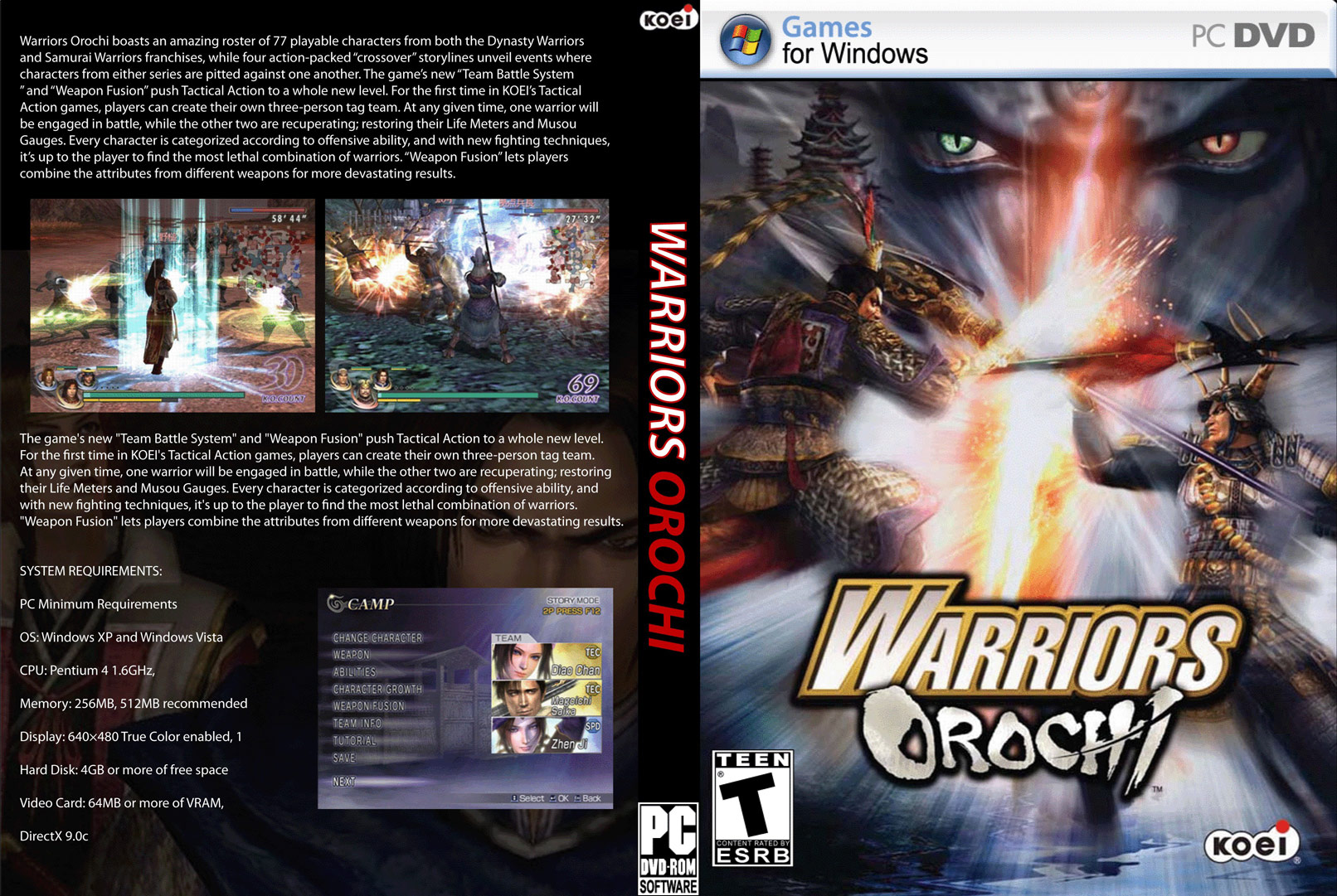 Warriors Orochi - DVD obal