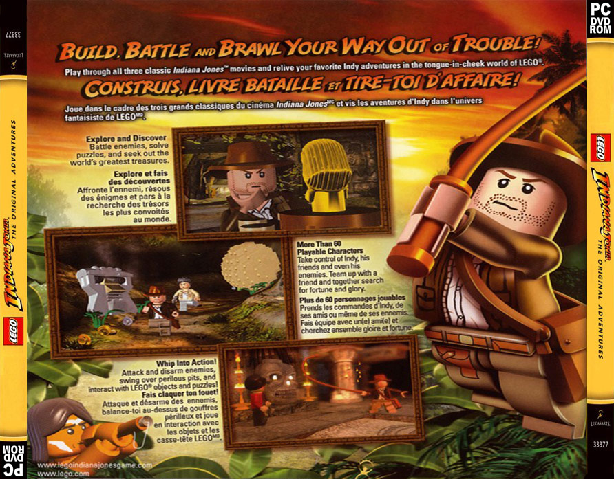 LEGO Indiana Jones: The Original Adventures - zadn CD obal