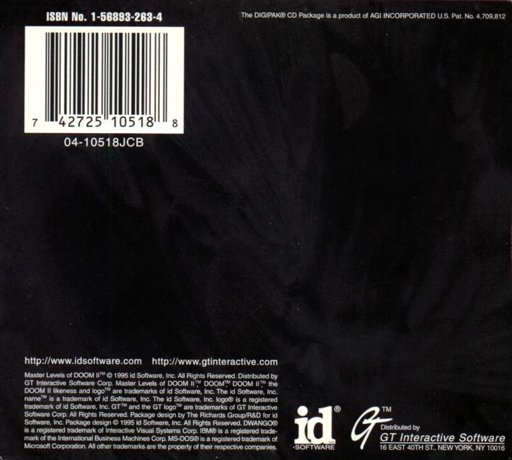 Doom 2: Master Levels - zadn CD obal
