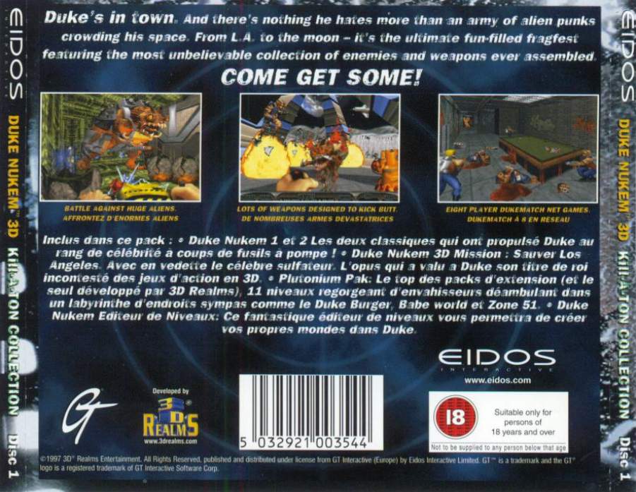 Duke Nukem 3D: Kill-A-Ton Collection - zadn CD obal