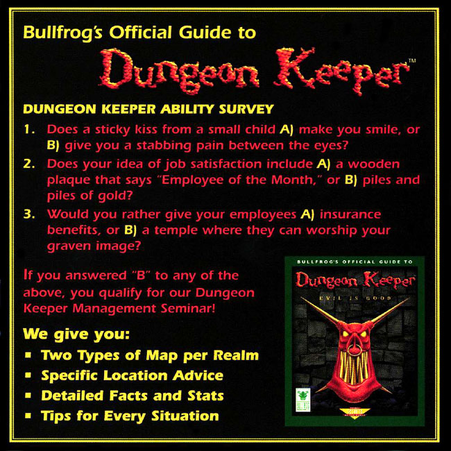 Dungeon Keeper - predn vntorn CD obal
