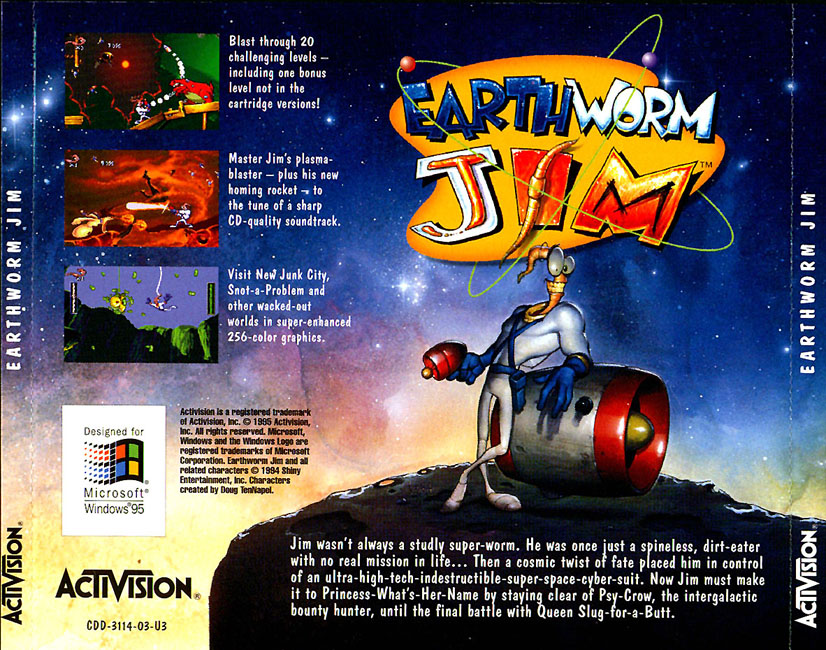Earthworm Jim - zadn CD obal