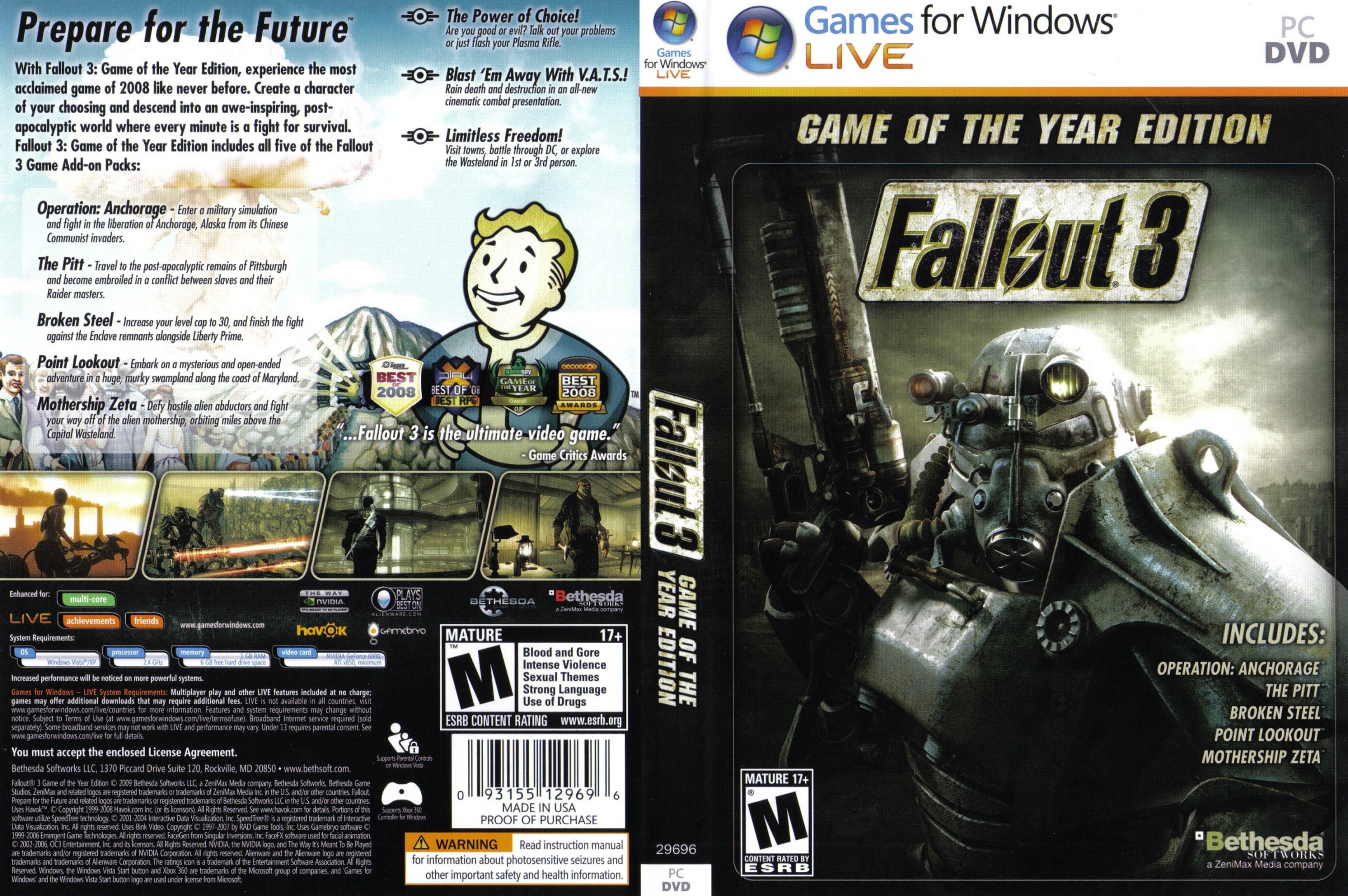 Fallout 3: Game of the Year Edition - DVD obal 2