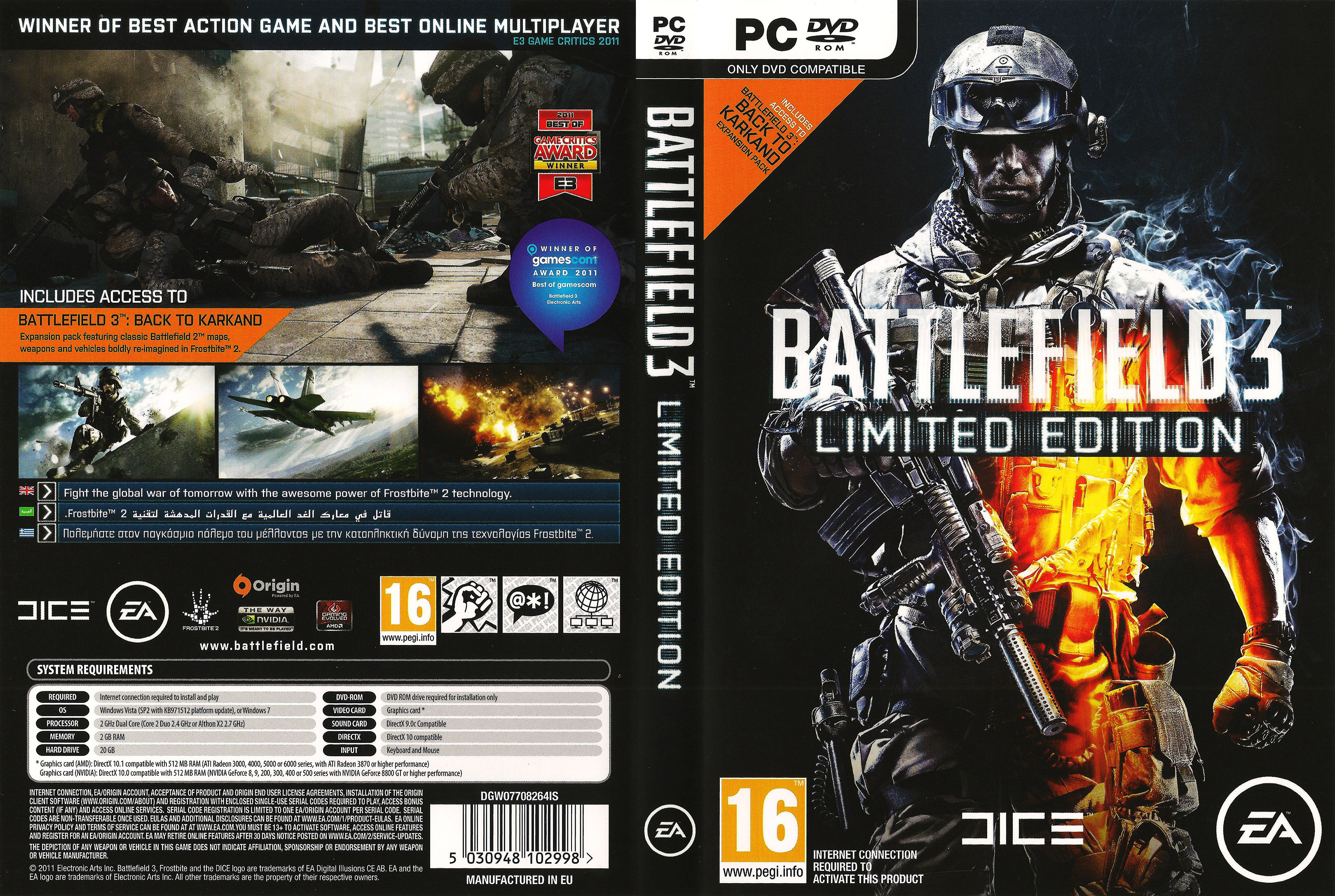 Battlefield 3 - DVD obal