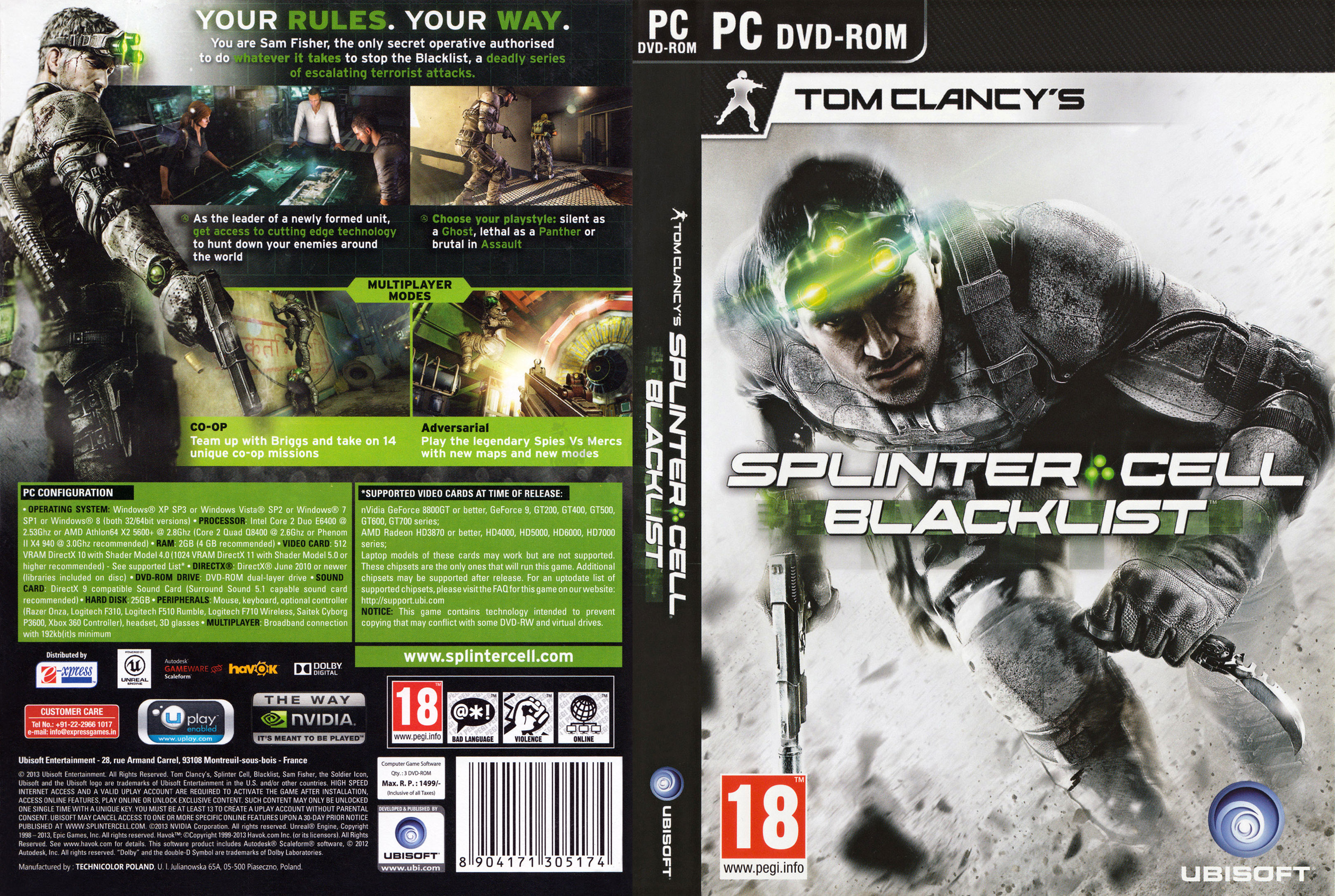 Splinter Cell: Blacklist - DVD obal 2