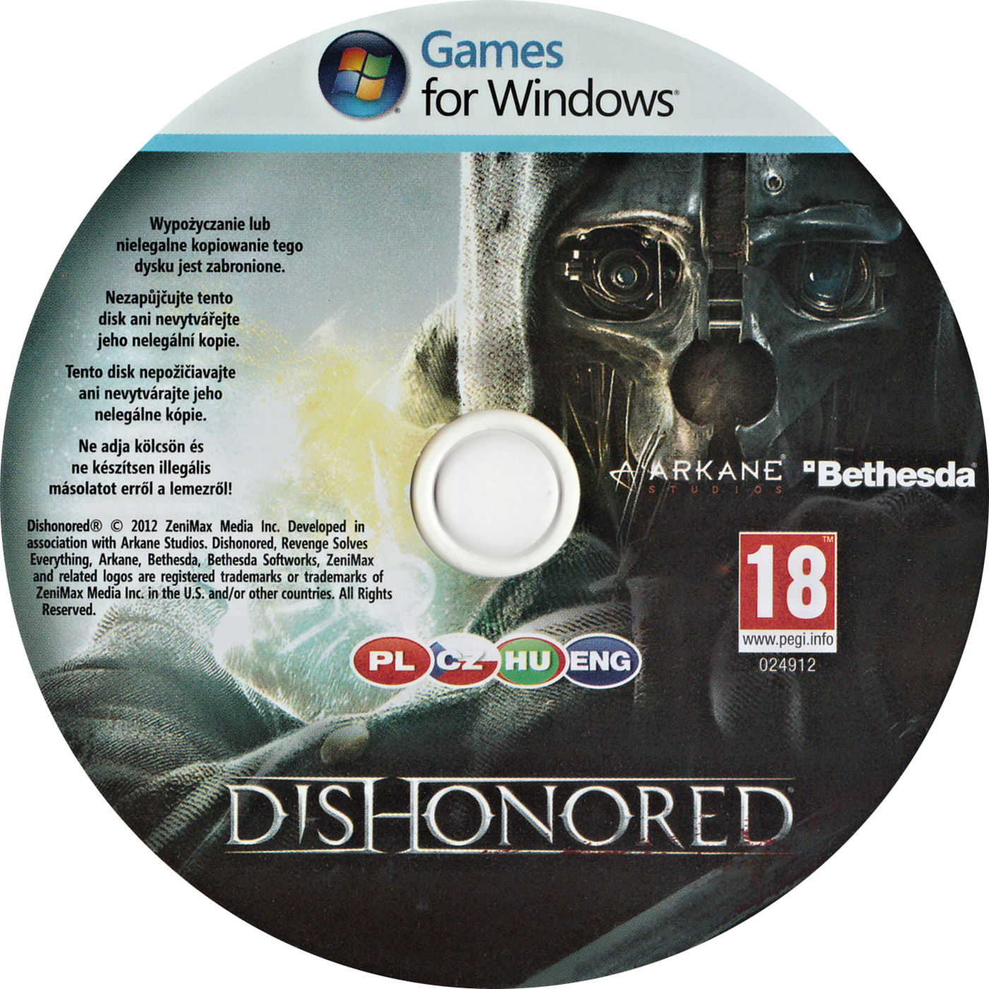 Dishonored - CD obal 2