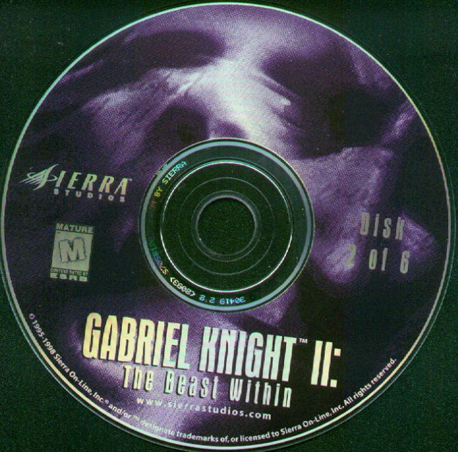 Gabriel Knight 2: The Beast Within - CD obal 2
