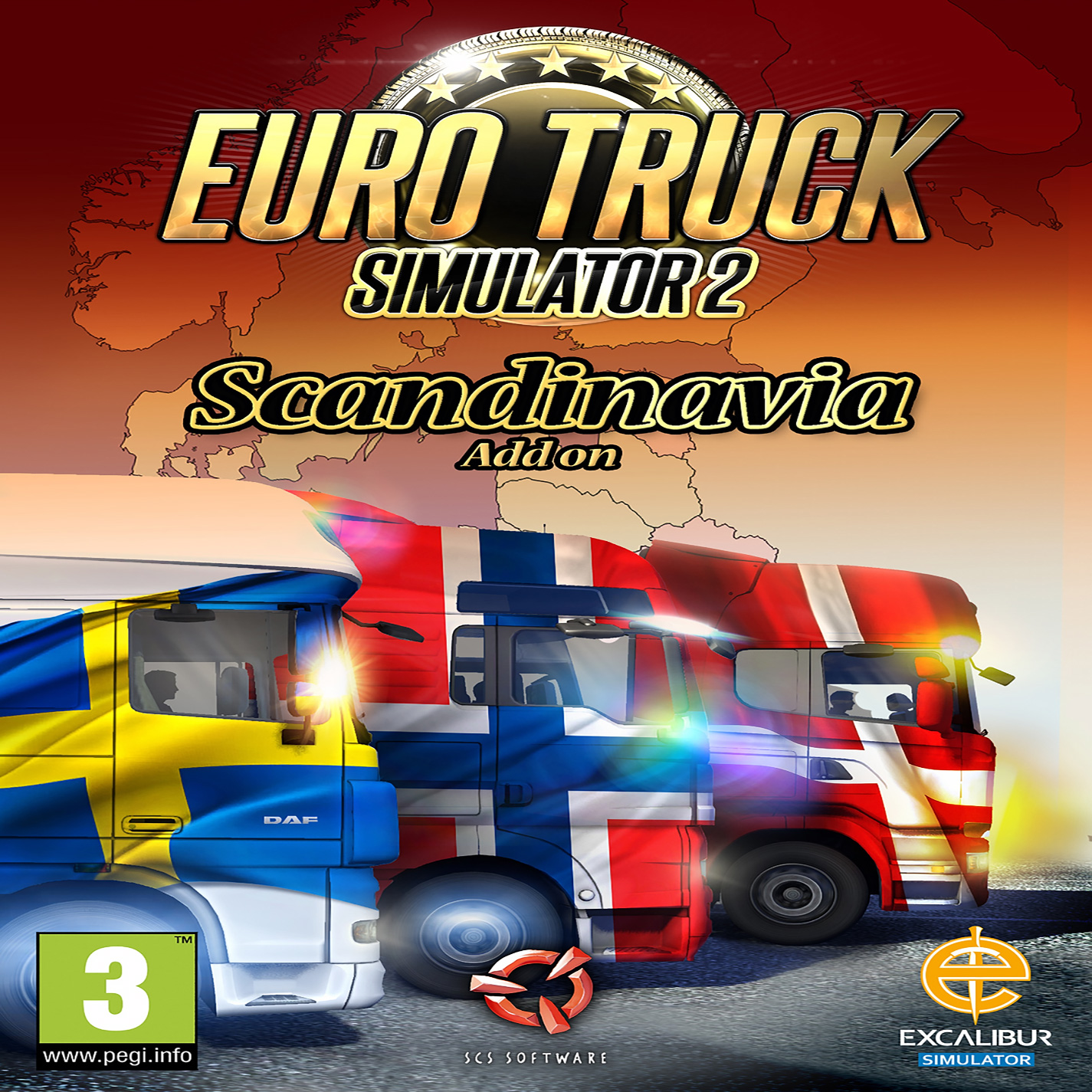 Euro Truck Simulator 2: Scandinavia - predn CD obal
