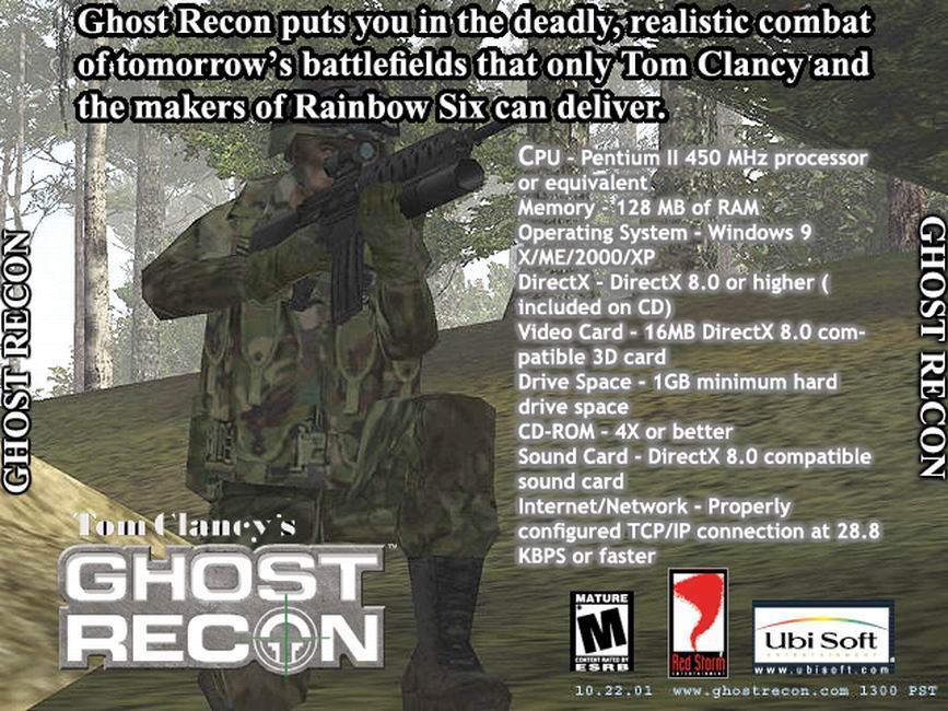 Ghost Recon - zadn CD obal