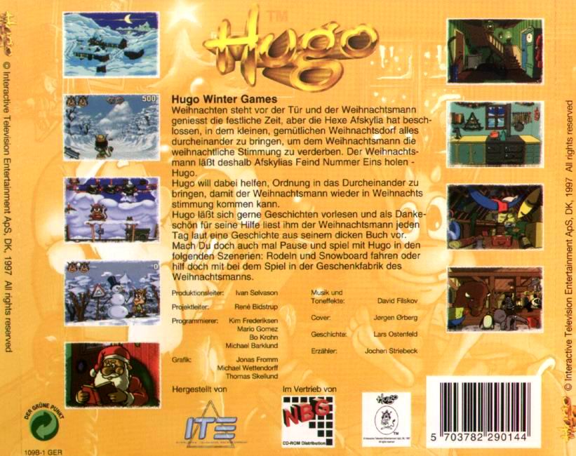Hugo: Winter Games - zadn CD obal
