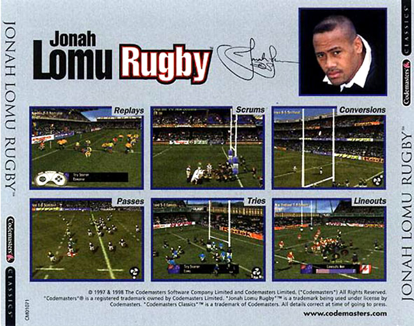 Jonah Lomu Rugby - zadn CD obal