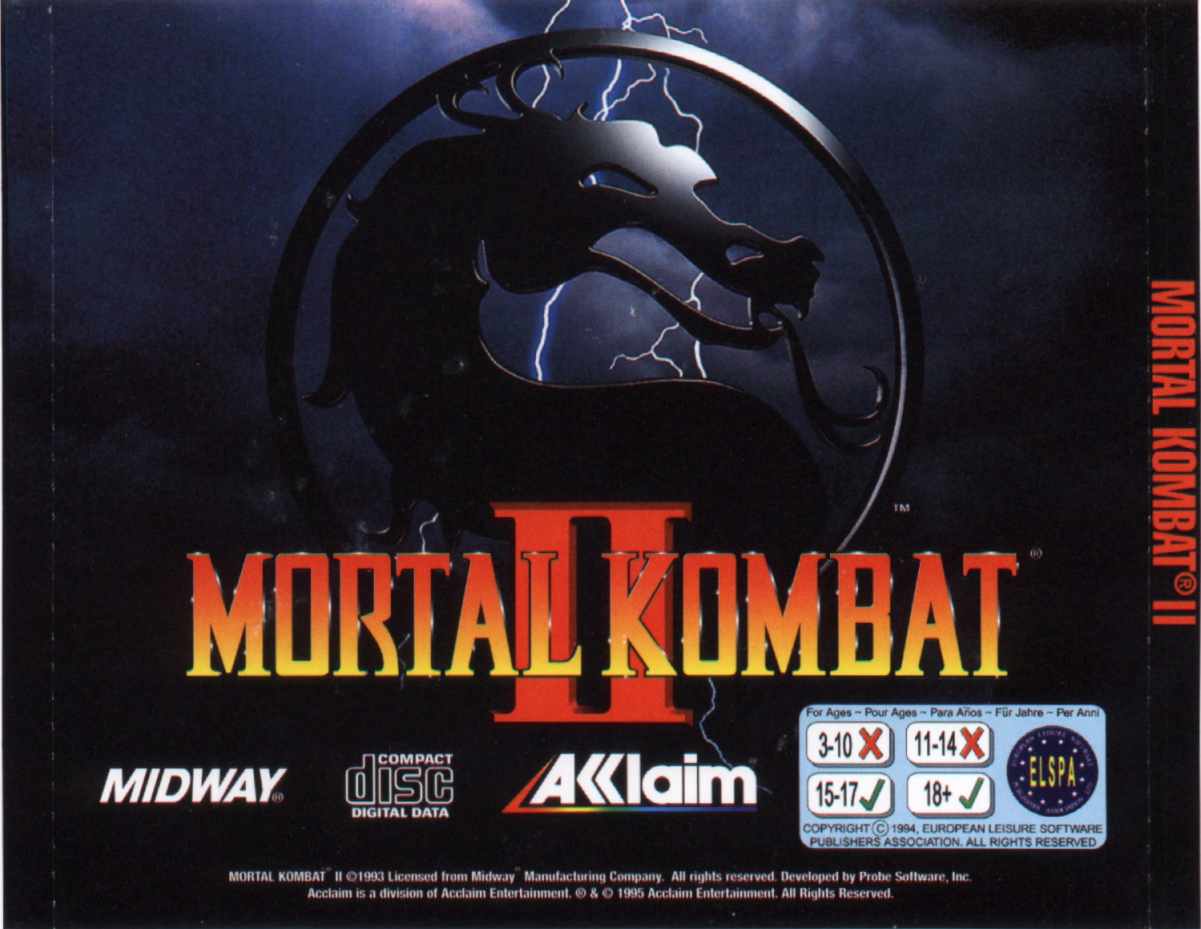 Mortal Kombat II - zadn CD obal