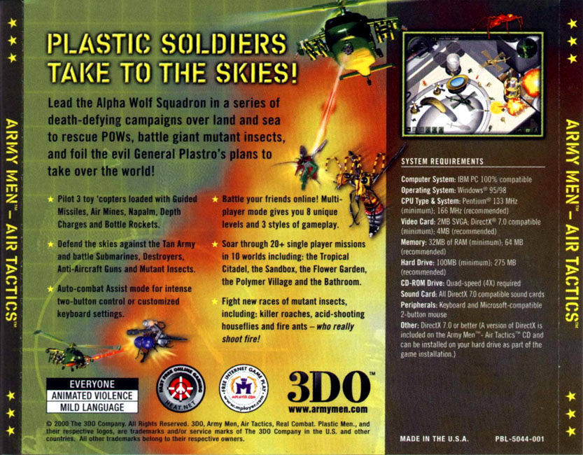 Army Men: Air Tactics - zadn CD obal