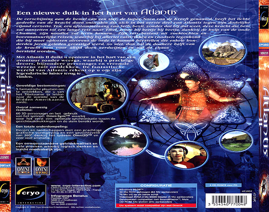 Atlantis 2: Beyond Atlantis - zadn CD obal