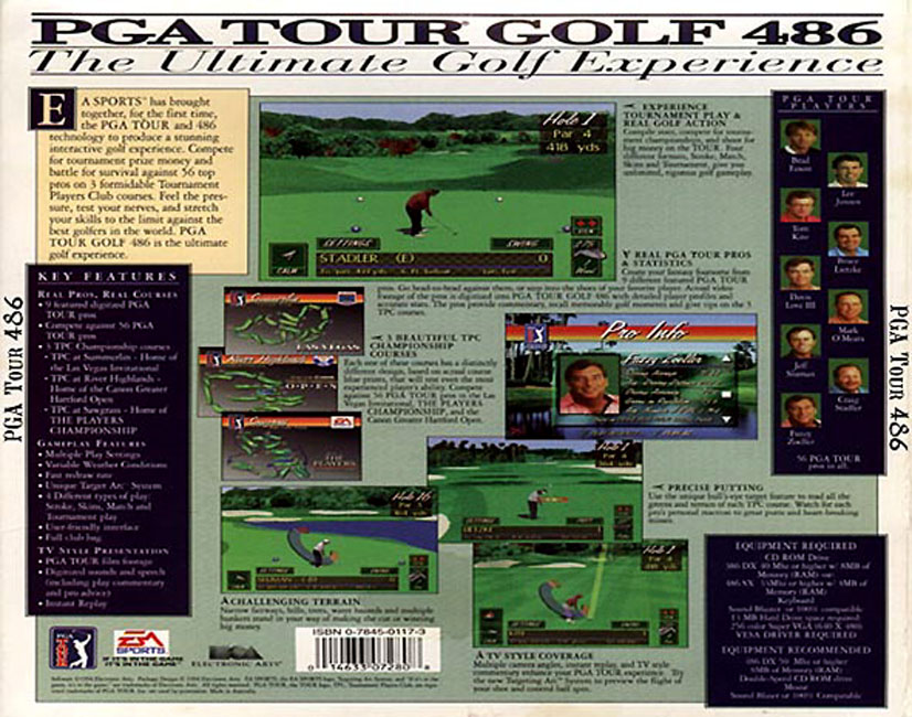 PGA Tour Golf 486 - zadn CD obal