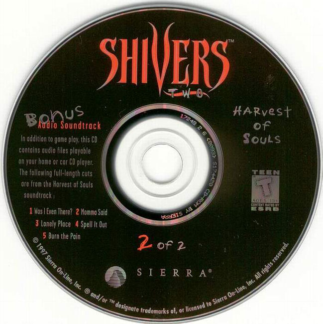 Shivers Two: Harvest of Souls - CD obal 2