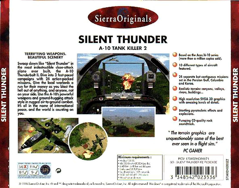 Silent Thunder: A-10 Tank Killer II - zadn CD obal