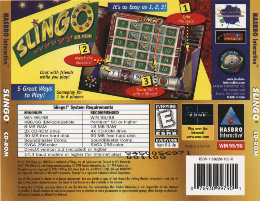 Slingo - zadn CD obal