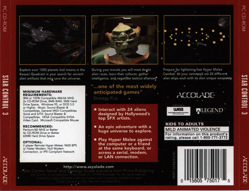Star Control 3 - zadn CD obal
