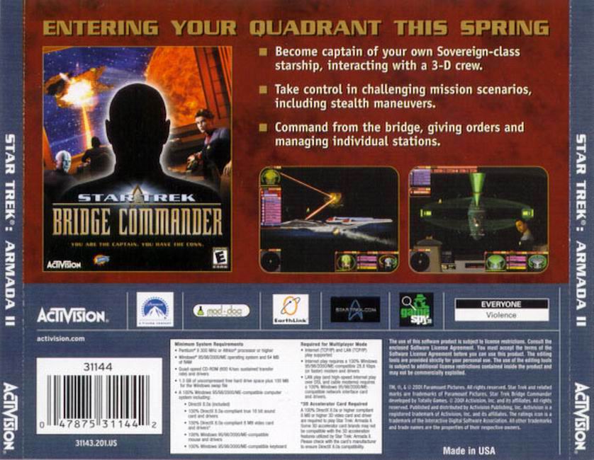Star Trek: Armada 2 - zadn CD obal