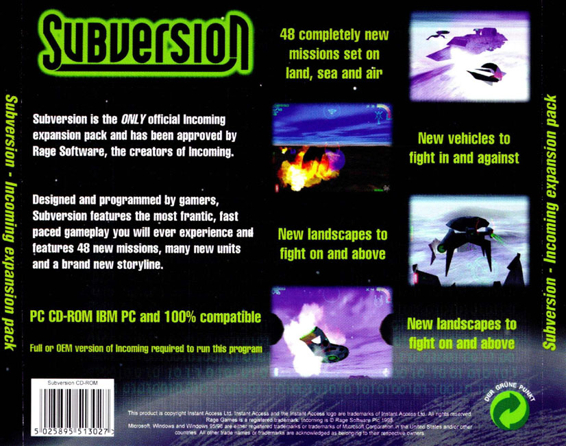 Subversion: Incoming - zadn CD obal