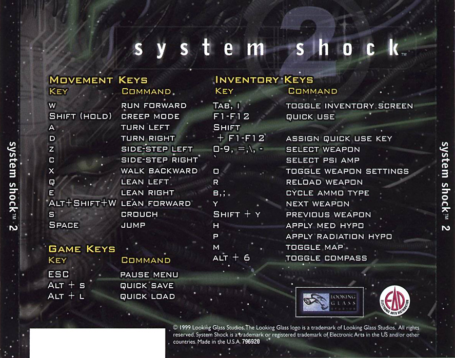System Shock 2 - zadn CD obal