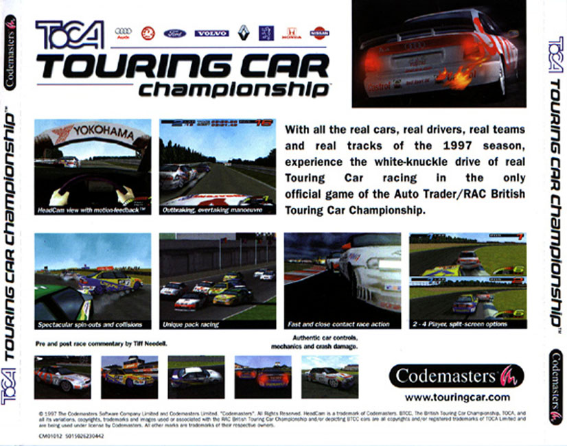 TOCA Touring Car Championship - zadn CD obal