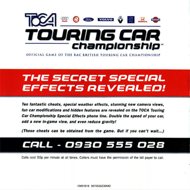 TOCA Touring Car Championship - predn vntorn CD obal