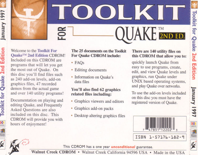 Toolkit for Quake: 2nd Edition - zadn CD obal