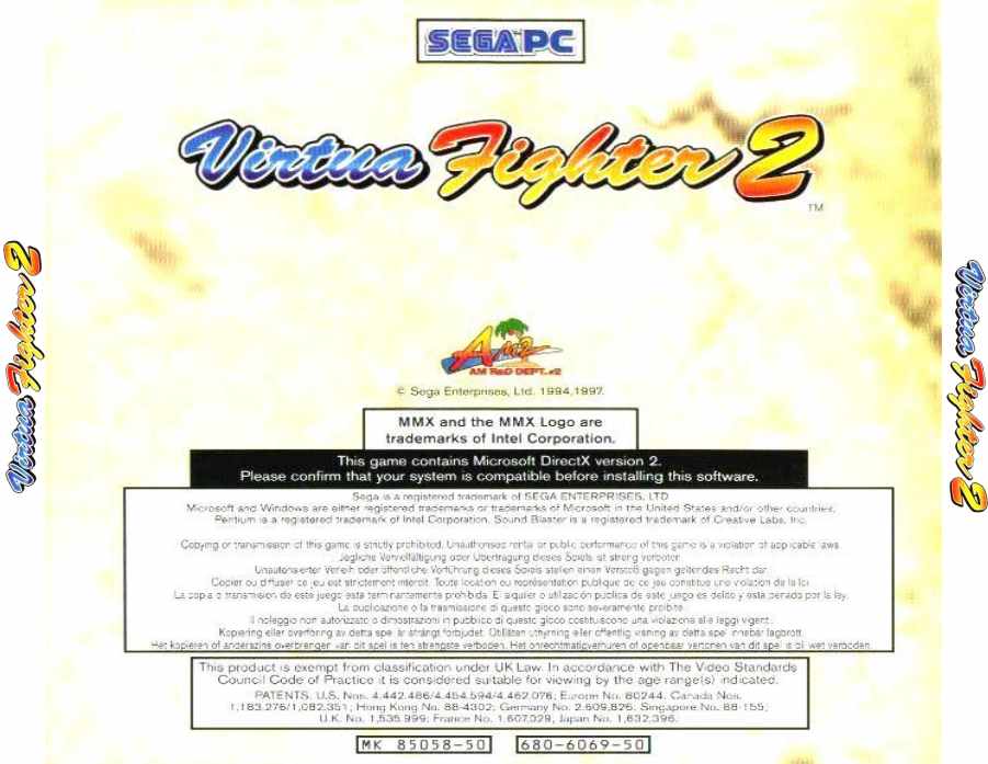 Virtua Fighter 2 - zadn CD obal