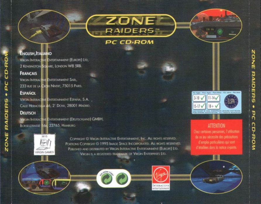 Zone Raiders - zadn CD obal