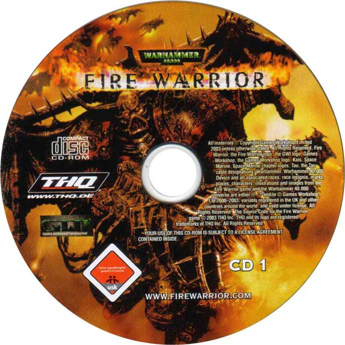 Warhammer 40000: Fire Warrior - CD obal