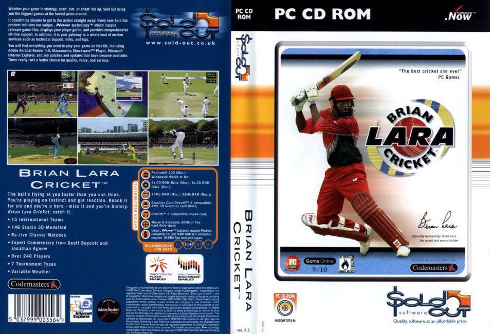 Brian Lara Cricket - DVD obal