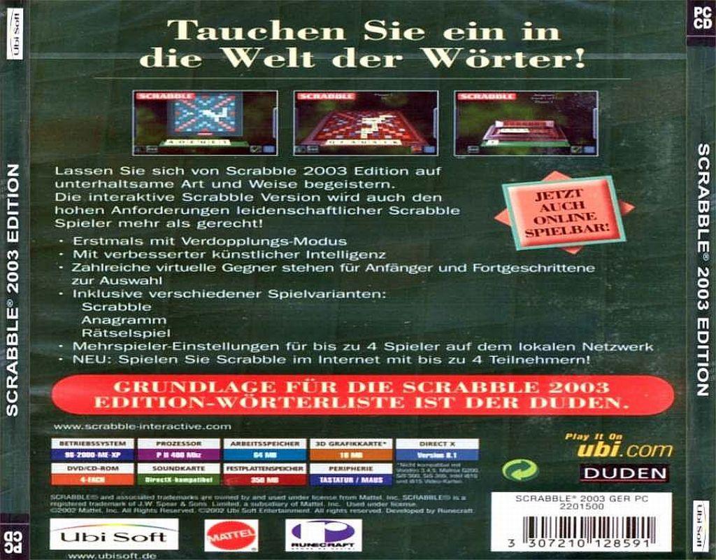 Scrabble 2003 Edition - zadn CD obal