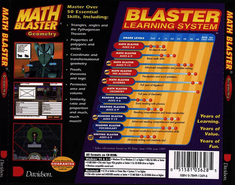 Math Blaster: Geometry - zadn CD obal