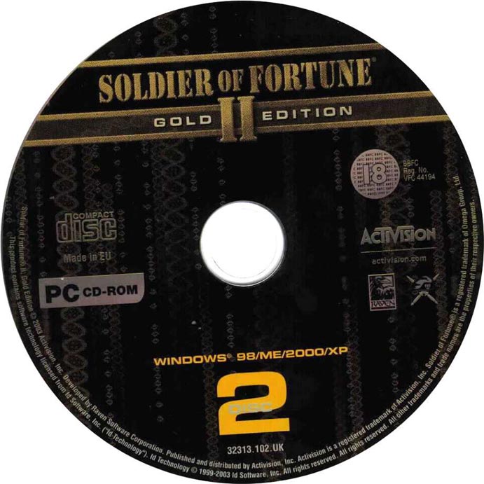 Soldier of Fortune 2: Gold Edition - CD obal 2