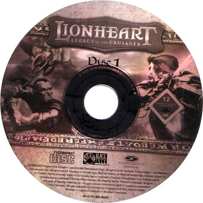 Lionheart: Legacy of the Crusader - CD obal
