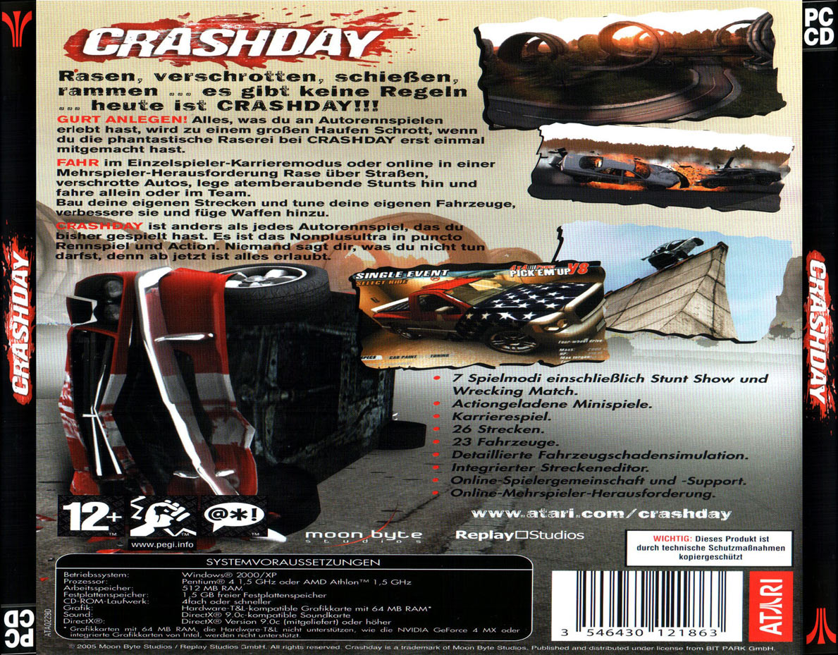 Crashday - zadný CD obal