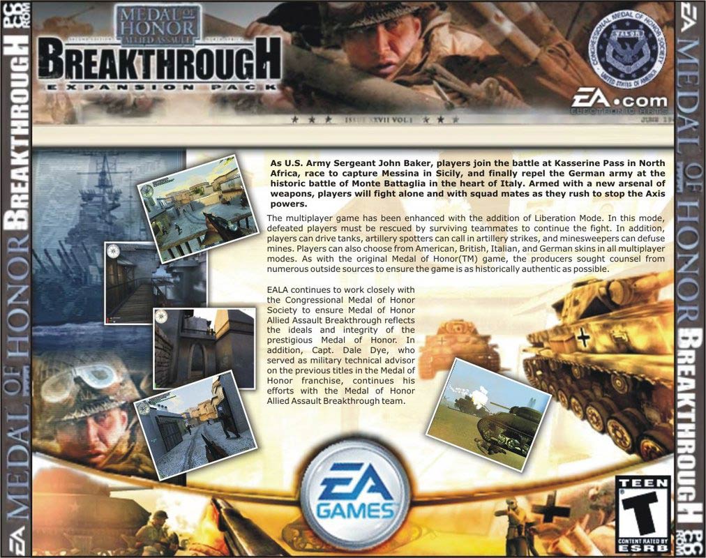Medal of Honor: Allied Assault: BreakThrough - zadn CD obal 2