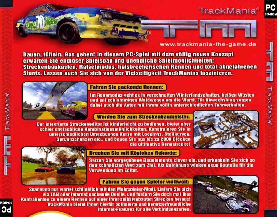 TrackMania - zadn CD obal