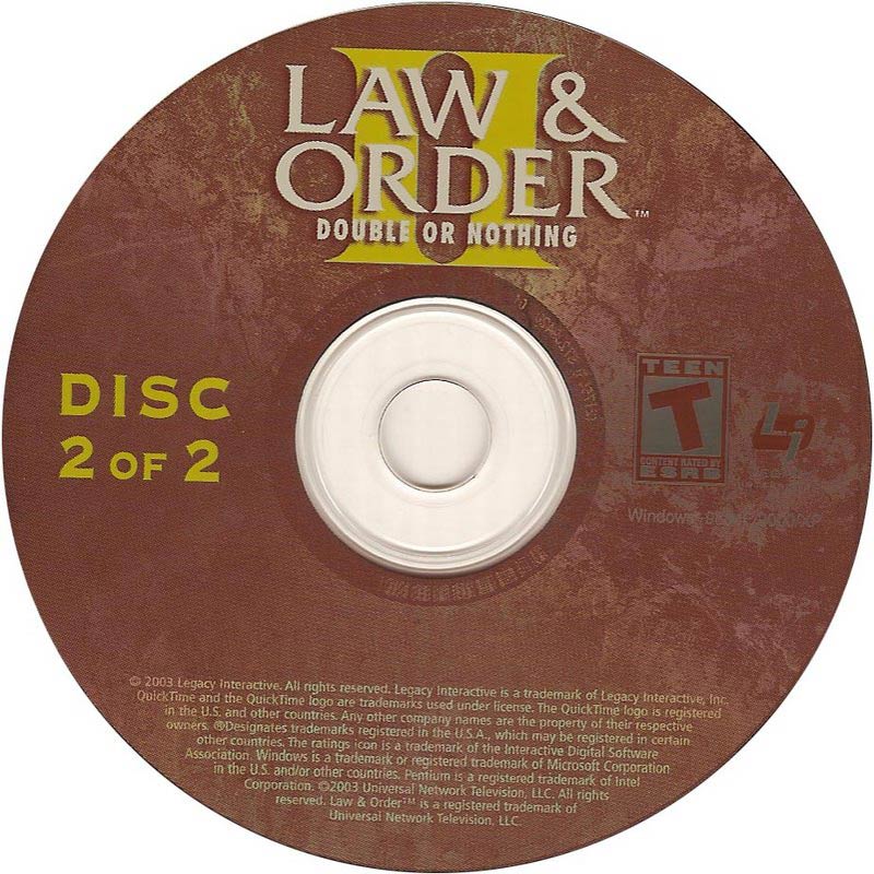 Law and Order 2: Double or Nothing - CD obal 2