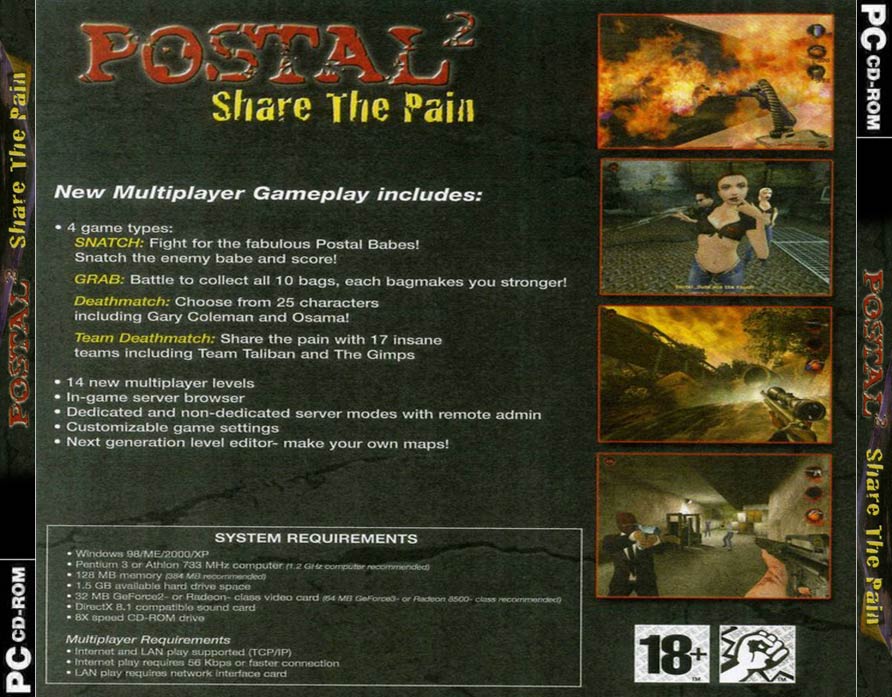Postal 2: Share The Pain - zadn CD obal