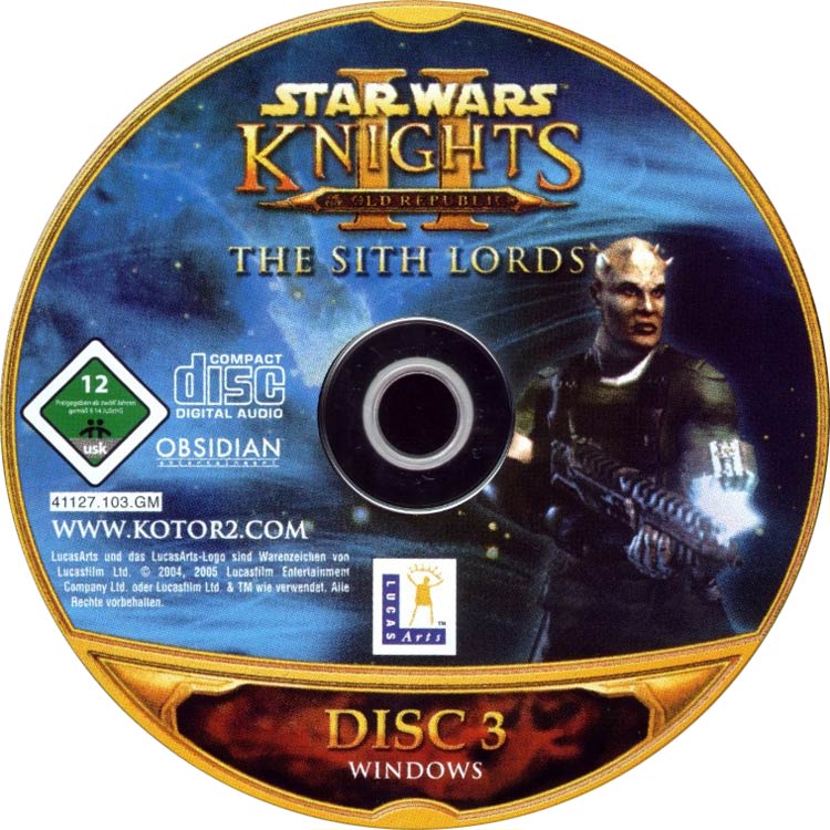 Star Wars: Knights of the Old Republic 2: The Sith Lords - CD obal 3