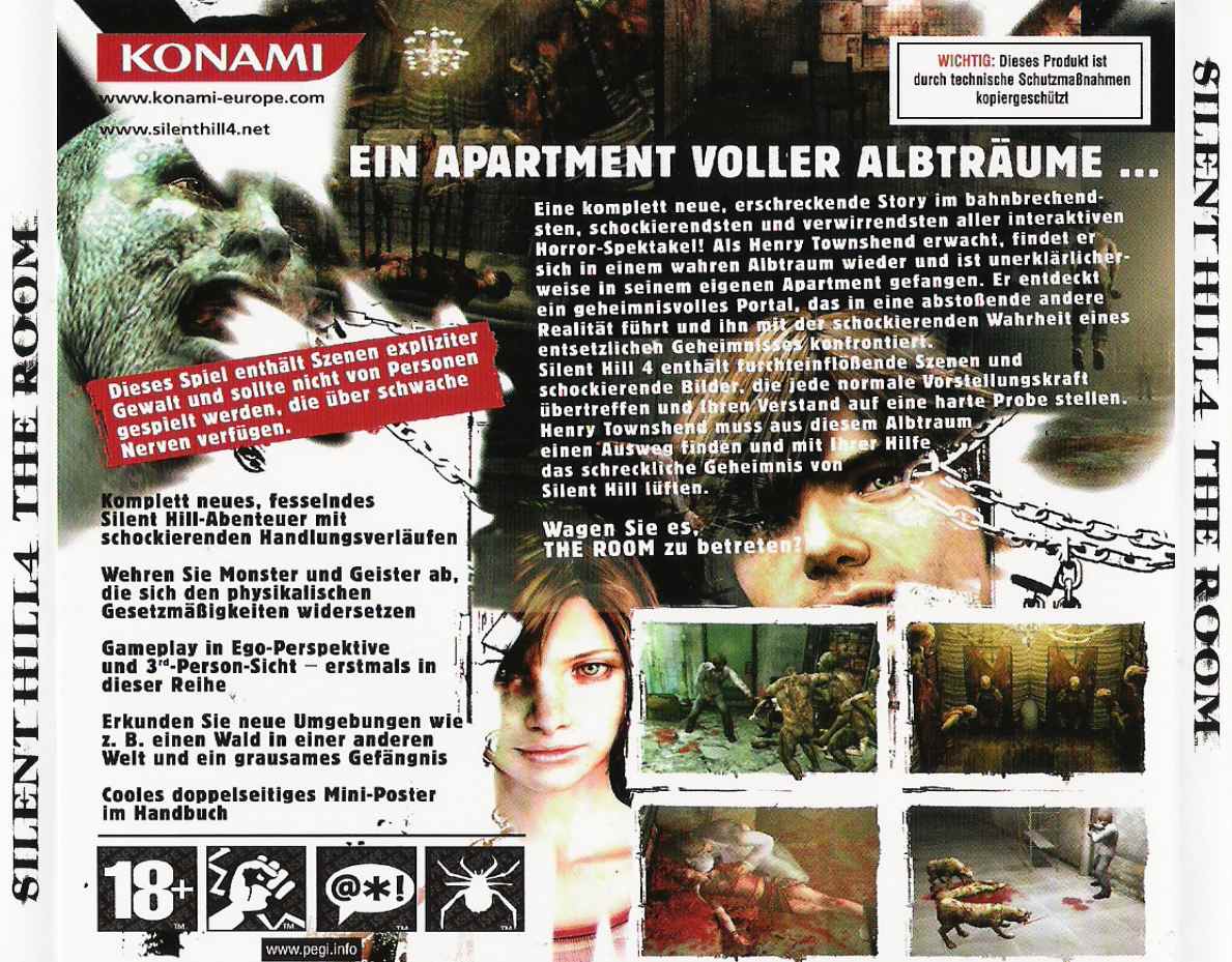 Silent Hill 4: The Room - zadn CD obal